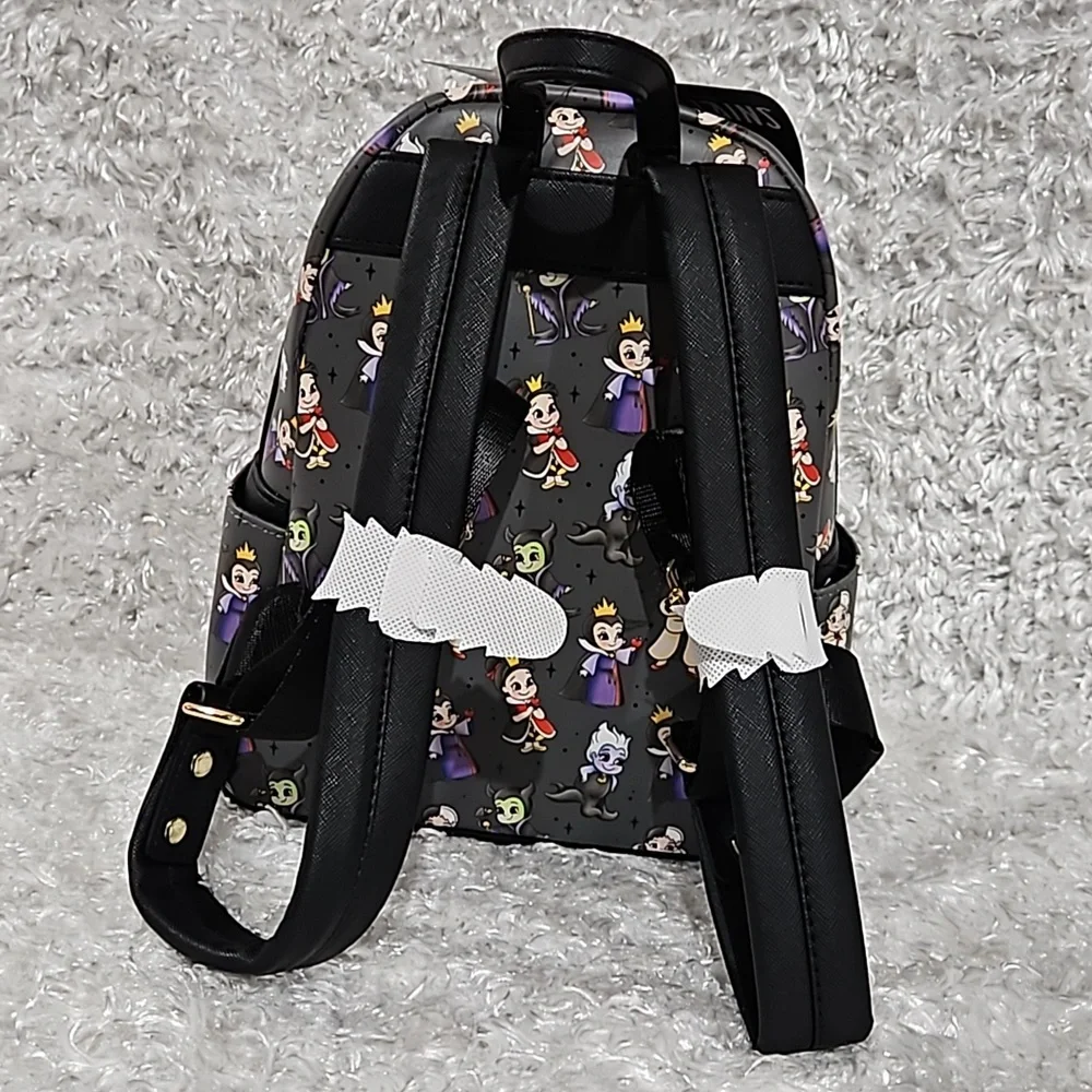 Loungefly Disney Villains chibi backpack Maleficent Ursula Evil Queen Cruella